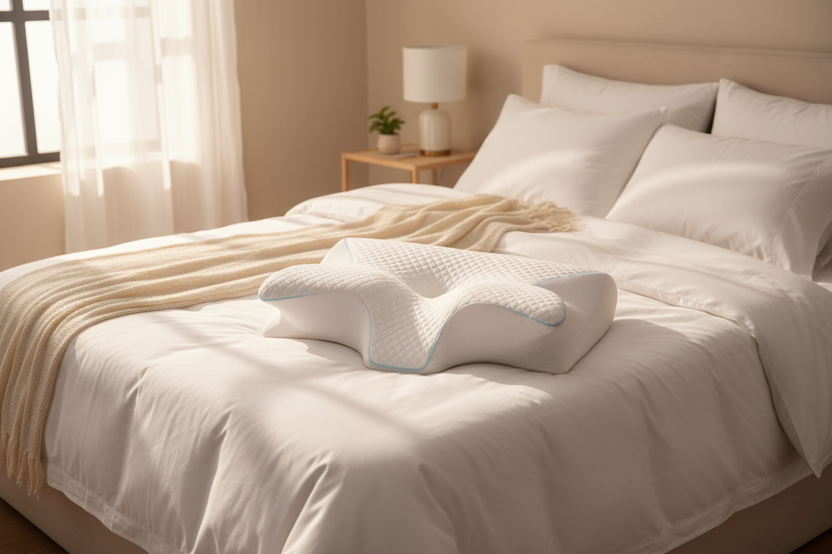 Ergonomic butterfly pillow